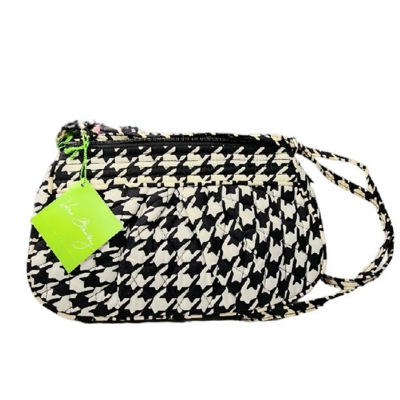 Vera Bradley Black & White Houndstooth Mini Bag Adjustable Strap Crossbody - Picture 2 of 6